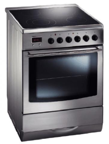 Pelgrim PF764RVS/P01 Luxe keramisch fornuis, 60 cm breed Combimagnetron Scharnieren