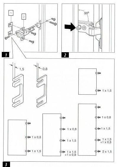 Montage voorschrift Bosch scharnieren voor inbouw koelkasten